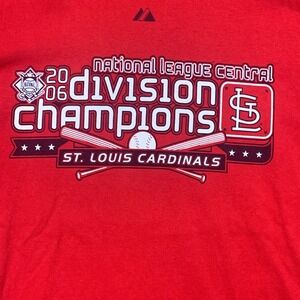Majestic St. Louis Cardinals 2006 NL Central Division Champions Red T-Shirt L